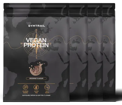 Produktbild von GYMTRAIL® Veganes Eiweißpulver aus Erbsenprotein 2000g | Pflanzliches Proteinpulver mit essenziellen Aminosäuren | Ohne Soja und Süßungsmittel mit Birkenzucker | Chocolate Brownie
