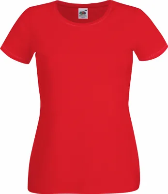 Produktbild von Fruit Of The Loom Lady-Fit Damen T-Shirt, Rundausschnitt BC1356 (2XL) (rot)