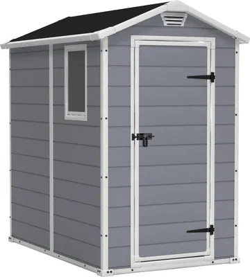 Immagine prodotto di Dmora Casetta da Giardino Cranbrook 192x130x198h cm Grigio, Resistente Agli Agenti Atmosferici Presenza Finestre