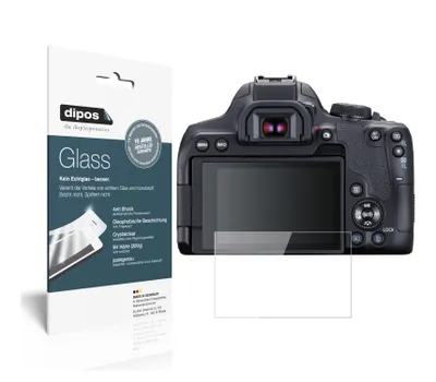 Produktbild von 2x Schutzfolie für Canon EOS 850D - Anti-Shock 9H Folie dipos Glass Kunststoffglas