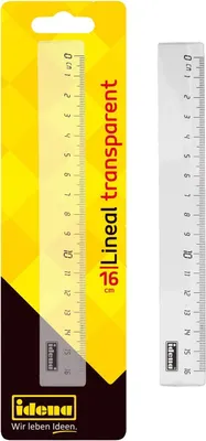 Produktbild von Idena 602052 Lineal, 16 cm aus Kunststoff, transparent