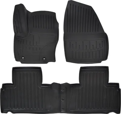 Image de 3D Tapis De Sol en Caoutchouc Premium Pour Ford S-Max 2006-2014, Bord Haut, Noir, Antidérapant, Toutes Saisons