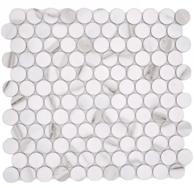 Produktbild von Keramikmosaik weiß matt Steinoptik Mosaikfliese Küchenwand Fliesenspiegel Bad Duschwand MOS10-1112GR_f
