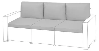 Produktbild von Gartenmöbel Polster Set für Rattanmöbel mit wasserabweisendem Bezug, Sitz- & Rückenkissen, 6 Stück