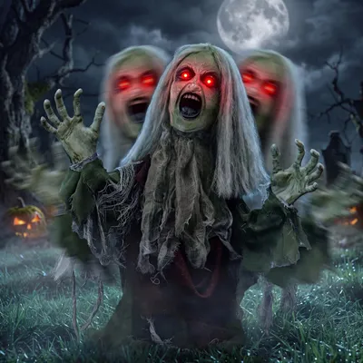 Animatronic Zombie Groundbreaker, 60 cm, Bewegung & rote Augen