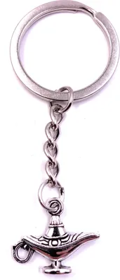 Produktbild von Onwomania Schlüsselanhänger Keychain Silber Metall Lampe Wunderlampe Märchen Antik