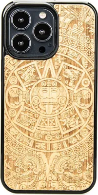 Produktbild von Holzhülle für iPhone 13 Pro AZTEC CALENDAR ANIEGRE