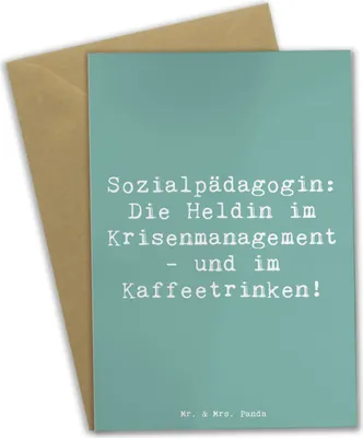 Produktbild von Mr. & Mrs. Panda Grußkarte Spruch Sozialpädagogin - Meeresbrise - Geschenk, hochzeitskarten, Alltagsheldin, osterkarte, Beruf, Geschenke für Berufstätige, Berufspassion