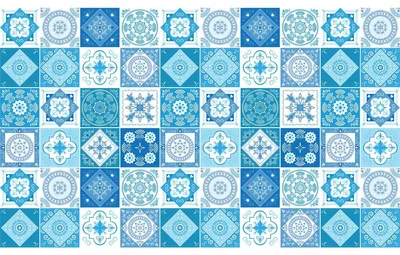 Produktbild von Selbstklebende Fliesenaufkleber für Küche und Bad – 60 Zementfliesenaufkleber (Azulejos Asfodelo) – 60 Aufkleber, 15 x 15 cm