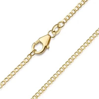 Produktbild von MATERIA by Matthias Wagner Goldkette Damen 585 Echtgold Panzerkette weit facettiert 1,6mm in 42-60cm mit Etui K94
