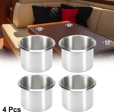 Image de 4pcs Acier Inoxydable Tasse Porte-boisson Argenté pour Bateaux RVs