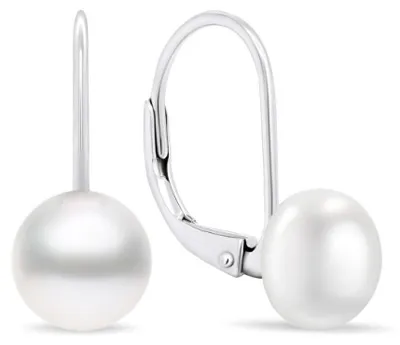 Obrázok produktu pre Strieborné perlové náušnice EA412W_EA413W - Priemer: 0,9 cm