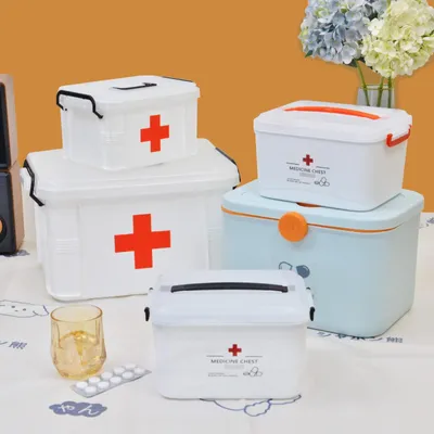Productafbeelding van Medicijnbox - Huisapotheek - EHBO-koffer - 23,5 x 17,5 x 13,5 cm - Wit