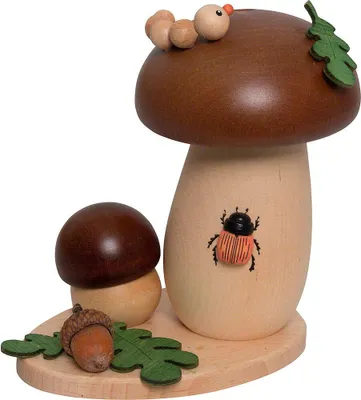 Imagen del producto de Kuhnert - Figura decorativa para incienso, "Räuchermännchen" - Grüneberg, 14 cm - Fabricada en auténtica madera de los Montes Metálicos (Erzgebirge)