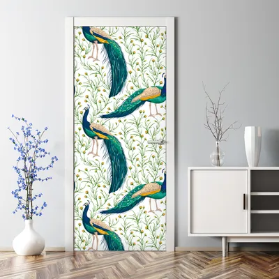 Produktbild von Dekorative Türaufkleber selbstklebend Klebefolie Aufkleber Skizzierte Flamingos 70 x 200 cm