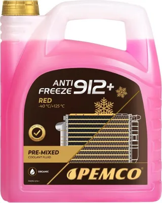 Produktbild von PEMCO 912+ -40 Kühlmittel Kühlerfrostschutz 5L Rot -40°C +125°C Antifreeze Fertigmischung G12+ type D
