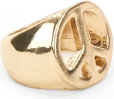 Produktbild von Hippie Ring Peace gold - Einheitsgröße