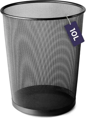Immagine prodotto di Cestino dei rifiuti in metallo nero da 10 litri per ufficio