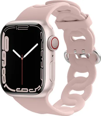 Produktbild von Strap-it Apple Watch Silikon Kettenarmband (Rosa) - Große: 38 - 40 - 41mm