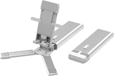 Produktbild von Verstellbarer Tablettenhalter-Ständer - Kompatibel mit Apple iPad, Samsung Galaxy und Anzündertabletten, Weiß