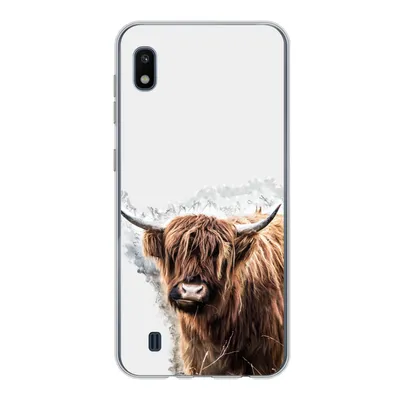 Produktbild von MuchoWow® Handyhülle Schutzhülle Hülle für Samsung Galaxy A10 Schottischer Highlander - Farbe - Grau Silikon Softcase Handy Hülle - Schutzhülle