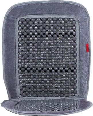 Produktbild von HEYNER® Holzkugel Sitzauflage grau – Auto Sitzbezug mit Massageeffekt, belüftet, universell für Fahrer & Beifahrer