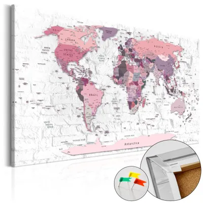 Obrázok produktu pre Netkaný korkový obraz - Pink Frontiers 90x60 cm Karty k-C-0034-p-e