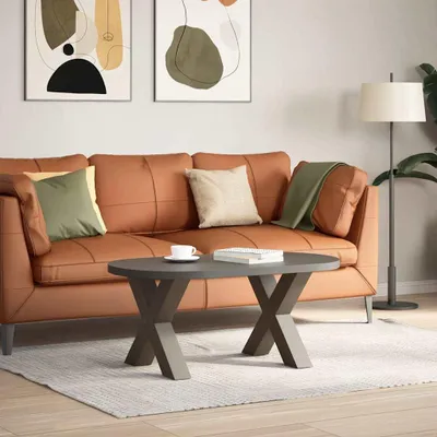 Image de vidaXL Pieds de table basse en X 2 pcs. Acier naturel 60x(42-43) cm Acier