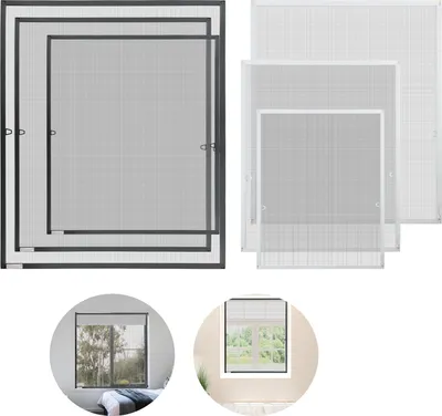 Immagine prodotto di TolleTour zanzariera zanzariera finestra con cornice in alluminio kit zanzariera zanzariera garza 80x100cm bianco
