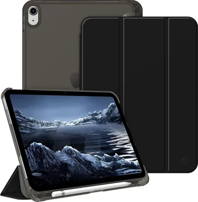Produktbild von Fintie Hülle für iPad (A16) 11 Generation 11 Zoll 2025, iPad 10 Generation 10.9 Zoll 2022 mit Stifthalter - ultradünne leichte Schutzhülle mit transparenter Rückseite, Auto Schlaf/Wach, Schwarz