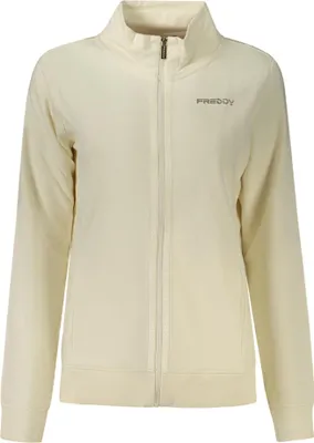 Produktbild von Weißes Damen Sweatshirt mit Reißverschluss & Kontrastdetails