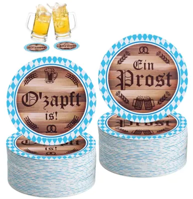Bierdeckel 48 Stück, 10 cm, Oktoberfest, O'zapft is!, Proost