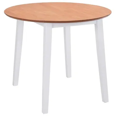 Zdjęcie produktu dla Okrągły stół jadalny - stół rozkładany - blat stołu z MDF, wymiary 90 x 75 cm - oszczędza miejsce - kolor żółty