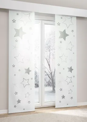 Produktbild von Lysel Schiebegardine Sternenspiel in Grau, in der Größe (BxH) 60cm x 245cm