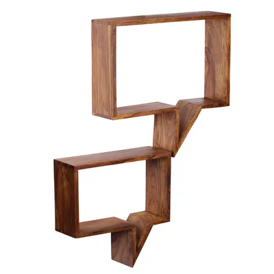 Produktbild von 2er Set Wandregale MUMBAI Massivholz Sheesham Holzregal Landhaus-Stil Hängeregal Echt-Holz Wandboard Natur-Produkt