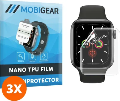 Produktbild von Mobigear 10.00 Apple Watch - 44 mm Hydrogel TPU Displayschutz - Hüllenfreundlich (3er Pack)