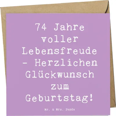 Produktbild von Mr. & Mrs. Panda Grußkarte Spruch 74. Geburtstag Lebensfreude - Lavendeltraum - Geschenk, Glückwunsch, Alter, faltkarte, Geburtstagsfeier, Geburtstagsgeschenk, 74 Jahre