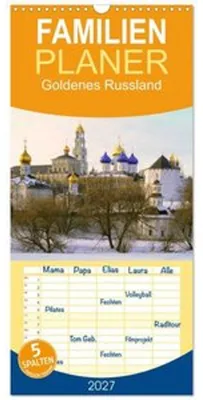 Zdjęcie produktu dla Familienplaner 2027 - Goldenes Russland mit 5 Spalten (Wandkalender, 21 x 45 cm) CALVENDO