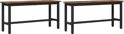 Zdjęcie produktu dla Ławka jadalniana 2 pcs Dąb wędzony 100 x 32,5 x 48,5 cm