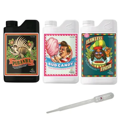 Obrázok produktu pre Advanced Nutrients Expert Grower Bundle Piranha, Bud Candy, Flawless Finish Posilňovač hnojenia pre rastliny 250 ml