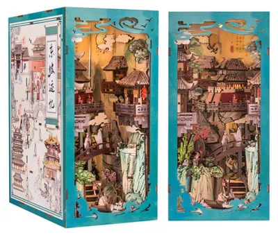 Produktbild von Su Dongpo's Life Book Nook – DIY Miniaturhaus Bausatz, 3D-Puzzle mit LED, Geschenk für Erwachsene, Cutebee