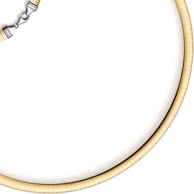 Produktbild von 2,5mm Halsreif Wendeomegareif Collier flach, 750 Gold Gelbgold & Weißgold 42cm