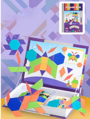 Produktbild von Kinder Spaß Magnetic Puzzle Cartoon Magnet Spiel für Gehirnentwicklung Geometrische Puzzle