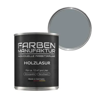 Produktbild von Farben Manufaktur Holzlasur – Telegrau-2 ca. RAL 7046 – nicht deckend – 1 L