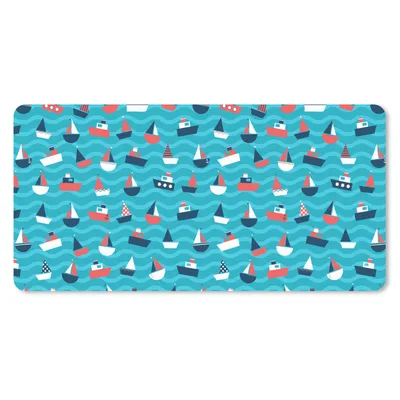 Produktbild von MuchoWow® Schreibtischunterlage Boote - Meer - Muster 80x40 cm - XXL Mauspad - Gaming Mauspad
