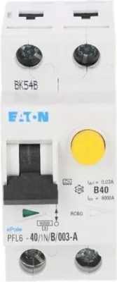 Immagine prodotto di Interruttore differenziale 1P+N, 40A, 0,03A, tipo A, modello PFL6-40/1N/B/003-A, codice 113107