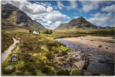 Produktbild von ARTland Leinwandbild Highland Wanderweg Glencoe in Schottland Größe: 90x60 cm