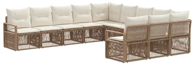 Immagine prodotto di Set di divani da giardino 11 pezzi Beige poly rattan
