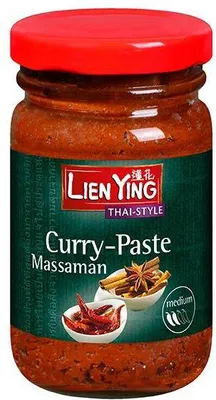 Produktbild von Lien Ying Curry-Paste Massaman 125 G Glas Vegan Glutenfrei Mittelscharfe Würzpaste