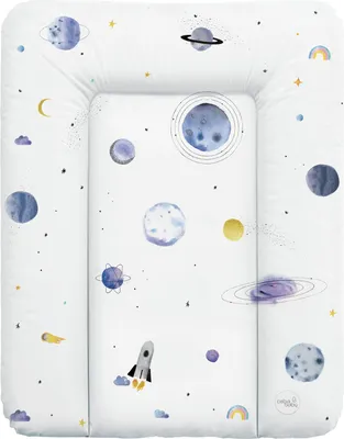 Produktbild von Ceba Baby Wickelauflage 50x70 weiche Wickelunterlage Baby Wickeltischauflage Abwaschbar Wasserfarben Kollektion - Universum